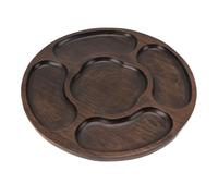 EIMSOAH Ebony Serving Platter Sturdy Divided Dish Tray for Snacks and Appetizers Decorative Sectional Platter Practical Chip and Dip Tray 10.2 Inches for Events (Style2)