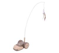 EIMSOAH Electric Cat Teaser Wand Toy Smart Chip Control Interactive Self Play Pet Toy for All Cats Plastic Grey Li Battery 500mAh