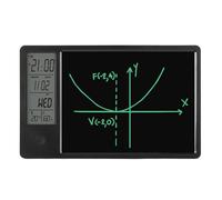EIMSOAH Electronic Desktop Calendar with Erasable LCD Writing Tablet Temperature Humidity Display for Office Home ABS 9.5 Inches (Black)