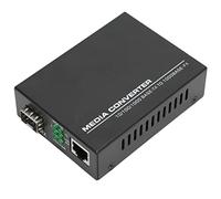 EIMSOAH Fiber Optic Transceiver Reliable Gigabit Media Converter for Monitoring Network Status, for Indoor And Outdoor Environments Black Metal TLG G310