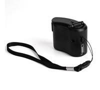 EIMSOAH Hand Crank Charger, USB Hand Crank Phone Charger Portable Emergency Power Bank with Red LED Light, for Outdoor Hiking Camping Mobile Phone Charging (Black)