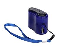 EIMSOAH Hand Crank Charger, USB Hand Crank Phone Charger Portable Emergency Power Bank with Red LED Light, for Outdoor Hiking Camping Mobile Phone Charging (Blue)