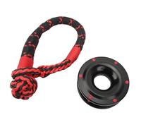 EIMSOAH Heavy Duty 22000lbs Aluminum Alloy Rope Retention Pulley Soft Shackle Combo for Off Road ATV UTV Recovery, Nylon Winch Towing Ring for Emergency Rescue