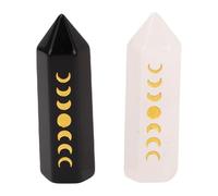 EIMSOAH Hexagonal Crystal Stone Wand Decorative for Elegant Yoga Practice 2PCS for Meditation and Interior Decoration