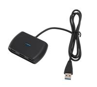 EIMSOAH High-Speed 4 Port USB 3.0 Splitter Hub Micro USB Powered Long Cable for Heavy Data Users Black 4 Port Hub