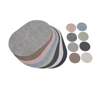 EIMSOAH Leather Placemat Coaster Set Water Proof Non Slip Table Mat for Family Dinners and Gatherings 8Pcs Oval 8Pcs Round PU Leather