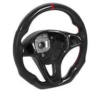 EIMSOAH Luxury Carbon Fiber Steering Wheel with Red Stitching for C-Class GLC W205 2014-2020, Flat Bottom D-Type Design, Nappa Leather Hand Grips, Ultimate Driving Pleasure