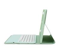 EIMSOAH Matcha Green Detachable Tablet Keyboard Case for Tab S8, Adjustable Angle PU Cover, Full Protection for S7 FE 12.4in, Soft Impact Resistant Material (Without Touchpad)