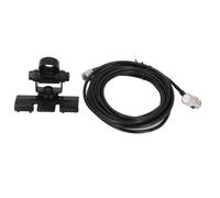 EIMSOAH Mobile Antenna Mount Bracket Clamp/Holder with Extended Coaxial Feeder for, Flexible 360 Degree Rotation for Trunk & Hatchback - Stainless Steel, Black