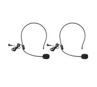 EIMSOAH Portable Headworn Microphone Professional Grade 3.5mm Wired Headset Mic for Performers Dance Events Black ABS 2 Pack