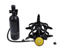 EIMSOAH Portable Lung Tank with Clear 180° Wide View Goggle for Underwater Breathing System, Small Diving Cylinder for Prolonged Diving Expeditions (Black)