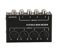 EIMSOAH Precise 4 Channel Line Mixer Passive Mini Sound Mixer for Tuning Mixing Instruments Playback Devices, No Power Needed for Music Lovers, Iron, 3.3 X 2 X 1.5in
