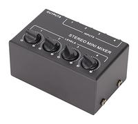 EIMSOAH Precise CX400 4 Channel Passive Mixer Professional Stereo 4 Channel Mixer for Mixing Instruments CD Players Tape Players, Metal/Black