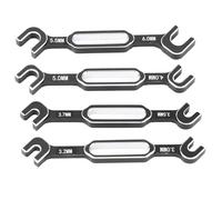 EIMSOAH RC Car Wrench, 4PCS Aluminum Alloy Turnbuckle Nut Ball Joint Remover Spanner 3.0 to 6.0mm, with Double End Design, for RC Crawler Car Boat Drone Maintenance (Black)
