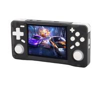 EIMSOAH Retro Handheld Game Console, 3.5 Inch 640x480 HD Screen Portable Gaming Player, RK3326 64bit A35 Chip and 4000mAh Battery, for MAME N64 DC GBC SFC CPS1 CPS2 CPS3 Emulators (Transparent Black)