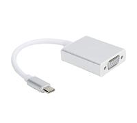 EIMSOAH Type-C to VGA Adapter Compact Durable Male to Female Converter Compatible for OS X Portable Silver for Business Presentations