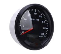 EIMSOAH Universal 110mm Tachometer Gauge 8000RPM with Multi Color Backlight Display for Car Yacht RV Boat, Easy Installation Marine RPM Gauge (Black Dial Black Bezel CXA011B)
