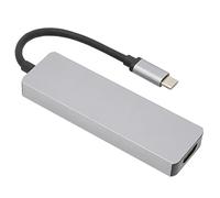 EIMSOAH USB C Splitter Metal 5Gbps Speed 4K Video Output Hub for Pro XPS 13 Book, Silver