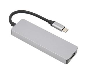 EIMSOAH USB C Splitter Metal 5Gbps Speed 4K Video Output Hub for Pro XPS 13 Book, Silver