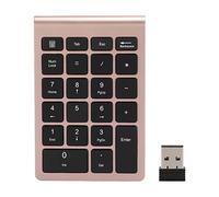 EIMSOAH USB Number Pad, Wireless Numeric 22 Key Keypad with USB Receiver, Financial Accounting Number Pad for Laptop, PC, Desktop, Notebook (Rose Gold)