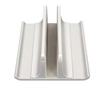 EIMSOAH Vertical Laptop Stand Durable Aluminium Alloy Adjustable Size Space Saving Laptop Holder for 17.3", Ideal for Home Office Desk or Workstation (Silver)