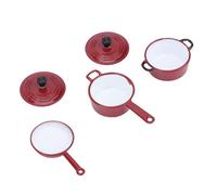 EIMSOAH Vibrant Miniature Cooking Set with Glossy Enamel Coating for Dollhouse Kitchen - Diverse Alloy Mini Pots and Pans