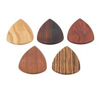 EIMSOAH Wood Guitar Picks with Grooves, 5Pcs Non Slip Folk Handmade