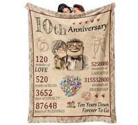 Einanmut 10th Anniversary Wedding Gifts for Wife, Couples Gifts Blanket,10th Wedding Anniversary Birthday Gifts for Wife from Husband, Anniversary Present for Girlfriend,Ten Years for Her