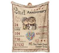Einanmut 2nd Anniversary Wedding Gifts for Wife Girlfriend, Couples Gift Blanket, Cotton 2nd Wedding Anniversary for Husband Boyfriend, Gifts for Her Him