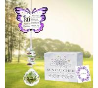 Einanmut 80th Birthday Gifts for Women, Butterfly Acrylic Crystal Suncatcher, 80th Birthday Decorations for Women, 80th Birthday Ideas, 1944 80th Happy Birthday Gifts for Mum, Sister, Wife, Friends