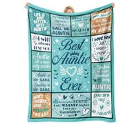 Einanmut Auntie Gift, Auntie Birthday Gifts - Blanket with Warm Words, Presents from Nephew and Nieces, Blanket 60" x 50"