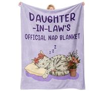Einanmut Daughter in Law Gifts Christmas, Blanket Gifts 60''*50'', Daughter in Law Birthday Gifts, Gift for Christmas on Her Wedding Day/Birthday, Purple Blanket 100% Polyester