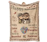 Einanmut Happy Anniversary Wedding Gifts for Wife or Husband, Couples Gift Blanket, Wedding Anniversary Presents for Parents, Her, Him, Girlfriend, Boyfriend, Mum and Dad