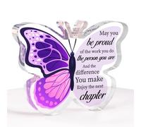 Einanmut Retirement Gifts for Women, Acrylic Butterfly Plaque Leaving Gifts for Women Men Thank You Gifts Retirement Decorations