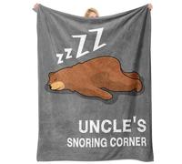Einanmut Uncle Gifts, Uncle's Snoring Corner Blanket, Uncle Birthday Gifts, 50"×60" Soft Flannel Throw Blanket, Funny Bear Nap Blanket Gift for Uncles, Lightweight Cozy Polyester Throw for Sofa Bed