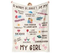 Einanmut Valentines Gifts for Her, I Love My Girlfriend Blanket 60''*50'' with Romantic Symbols, 100% Polyester, Valentines Gifts for Girlfriend/Wife/Fiancee Birthday Presents for Wedding Anniversary