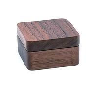 EINCORN Men Suit Wooden Cufflink Gift Box Portable Sleeve Button Jewelry Walnut Wood Keepsake Storage Box, as the picture shows