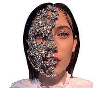 EINCORN Sparkly for Face Cover Crystal Masquerade Mask for Head Jewelry Belly Dance for l Jewelry Cospla, As the Picture Shows