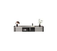 EINES living Room Entertainment Center Italian simple saddle leather light luxury TV cabinet stylish small apartment living room storage(200X40X29CM)