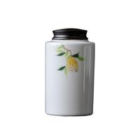 EINES Pantry Storage Containers Hand-painted Ceramic Tea Jar Ebony Lid Tea Jar Sealed Ceramic Jar Portable New Chinese Style Storage Jar Sealed Jar Ceramic Containers for Tea, Coffee, Flour, Sugar,