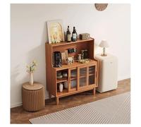 EINES Sideboard Buffet Cabinet Solid Wood Sideboard Scandinavian Sofa Dining Cabinet Storage Hole Board Power Rail Against The Wall One Tea Kitchen Buffet Storage Cabinet(Cherry 100cm(Hole Plate))