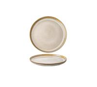EINES Stackable Plates 8-inch Ceramic Plate Flat Tableware Restaurant Pasta Steak Kiln-changed Slightly Flawed Retro Kitchen(8 in)