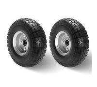 EINESIN 4.10/3.50-4 Solid Rubber Tire Wheels, 10 Inch Tire and Wheel Flat Free,Replacement Wheel for Garden Carts/Dolly/Trolley/Dump Cart/Hand Truck/Wheelbarrow/Garden Wagon