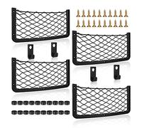 EINESIN 4 Pcs Storage Nets for Campervans, Elastic Trunk Storage Bag with Plastic frame,Van Motorhome Caravan Boat Car Storage Solutions Accessories for Storing Phone/Water Bottle/Toiletry