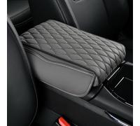 Einesin Car Armrest Cushion, PU Leather Auto Center Console Pad, Memory Foam Armrest Box with Storage Bag, Hand Rest Pillow with Organizer Pockets, Universal Fit for Most Vehicles (Gray)