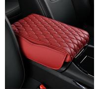 Einesin Car Armrest Cushion, PU Leather Auto Center Console Pad, Memory Foam Armrest Box with Storage Bag, Hand Rest Pillow with Organizer Pockets, Universal Fit for Most Vehicles (Red)