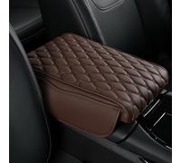 Einesin Car Armrest Cushion, PU Leather Auto Center Console Pad, Memory Foam Armrest Box with Storage Bag, Hand Rest Pillow with Organizer Pockets, Universal Fit for Most Vehicles (Brown)