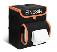 Einesin Car Trash Can - Leakproof Car Organizer & Storage Bag with Tissue Box Holder, Waterproof Garbage Bin Interior Accessory for Most Vehicles, SUVs & Trucks, Back/Front Seat Universal Fit