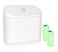 Einesin Car Trash Can, Mini Car Organizer Bin with Lid and 40pcs Trash Bags, Small Garbage Can for Storage and Organization Car Accessories, Capacity 1.4L