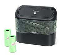 Einesin Car Trash Can, Mini Car Organizer Bin with Lid and 40pcs Trash Bags, Small Garbage Can for Storage and Organization Car Accessories, Capacity 1.4L